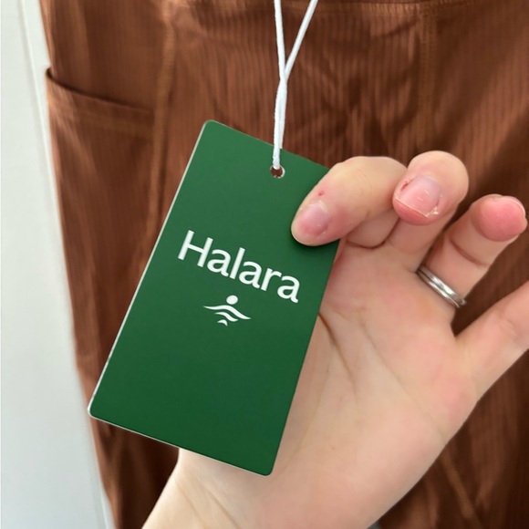 HALARA brown ribbed belted legging 7/8 ankle size M new - Picture 2 of 4